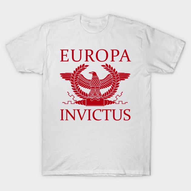 Europa Invictus - Red Eagle T-Shirt by AtlanteanArts